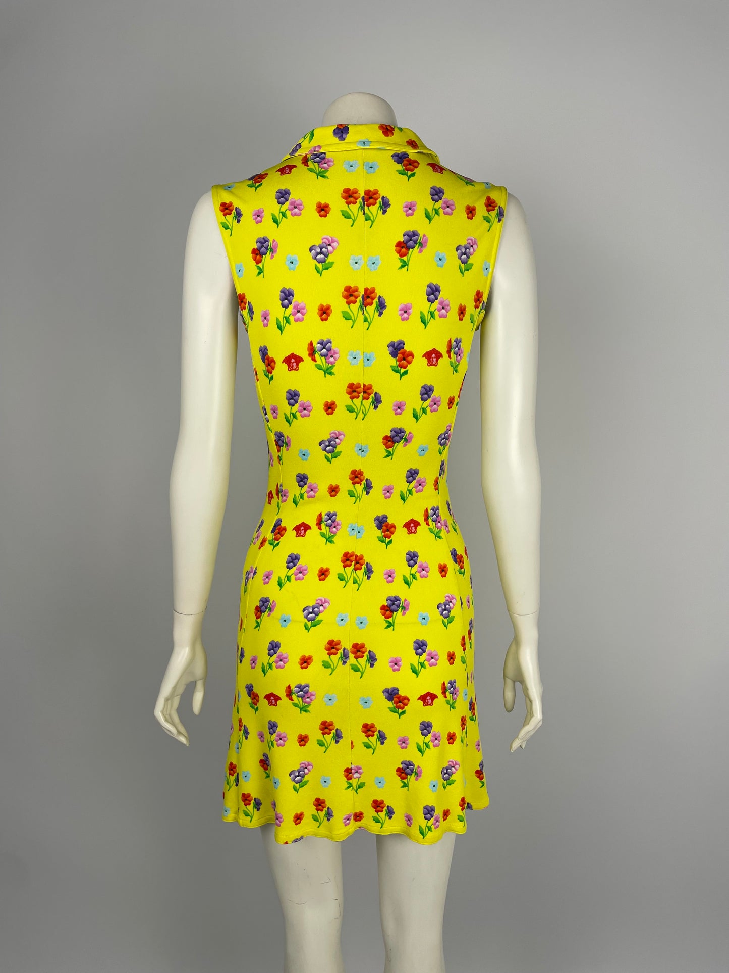 Gianni Versace S/S 1996 yellow button up dress.