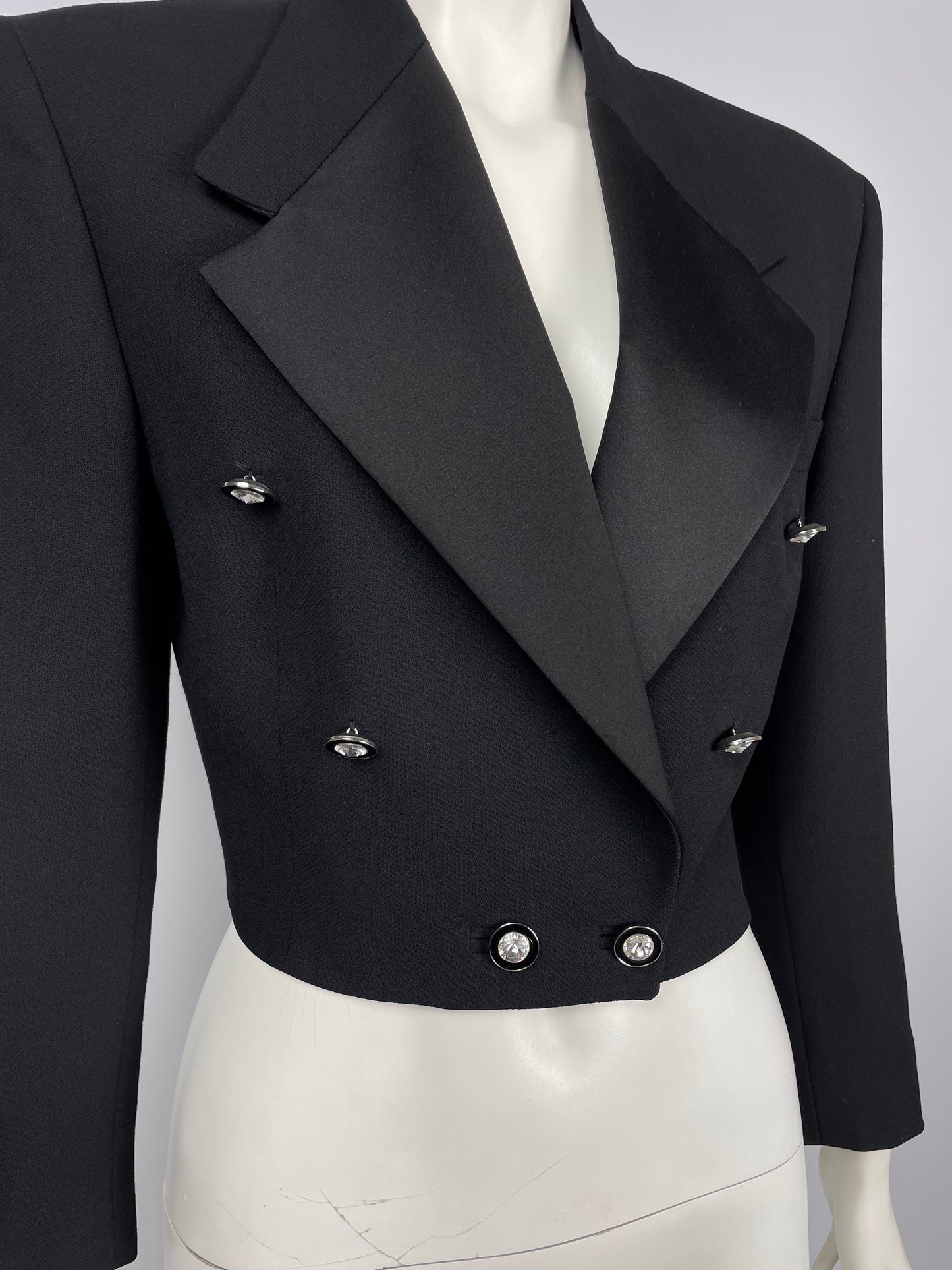Gianni Versace S/S 1989 Cropped Tuxedo Blazer