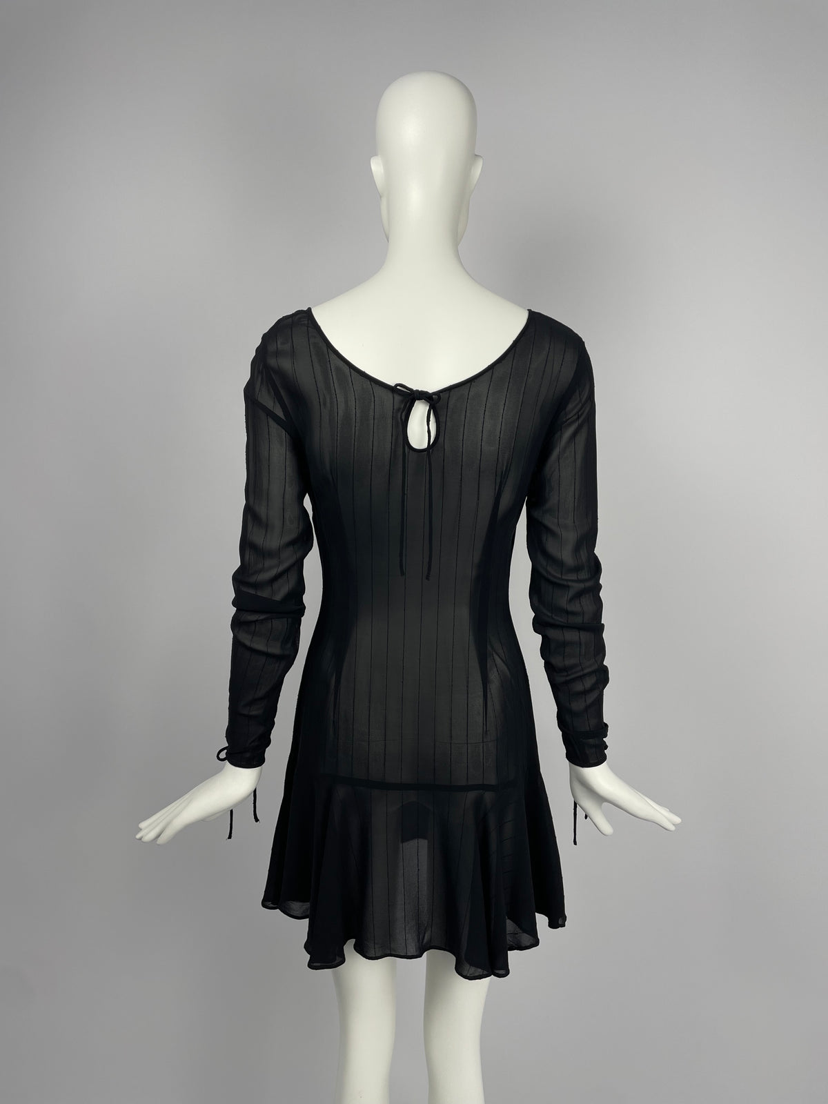 Dolce & Gabbana early 1990's black wide neckline mini dress