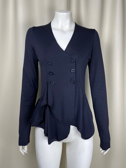 Givenchy S/S 2008 Ruffled Bottom Silk Blazer (S)
