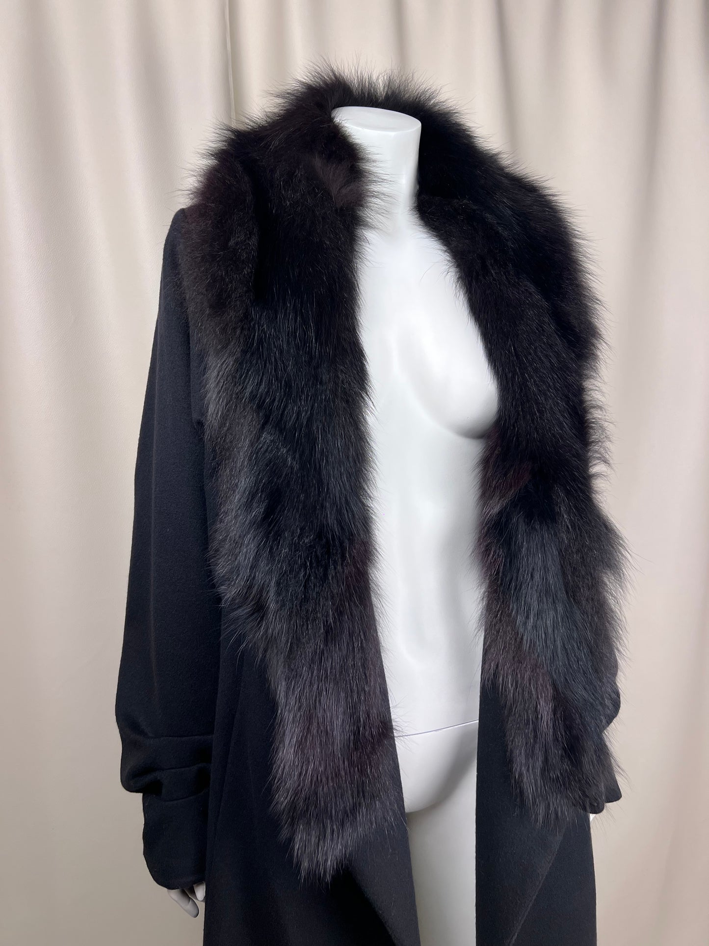 Plein Sud F/W 2004 Fox Fur Cashmere Coat (M)