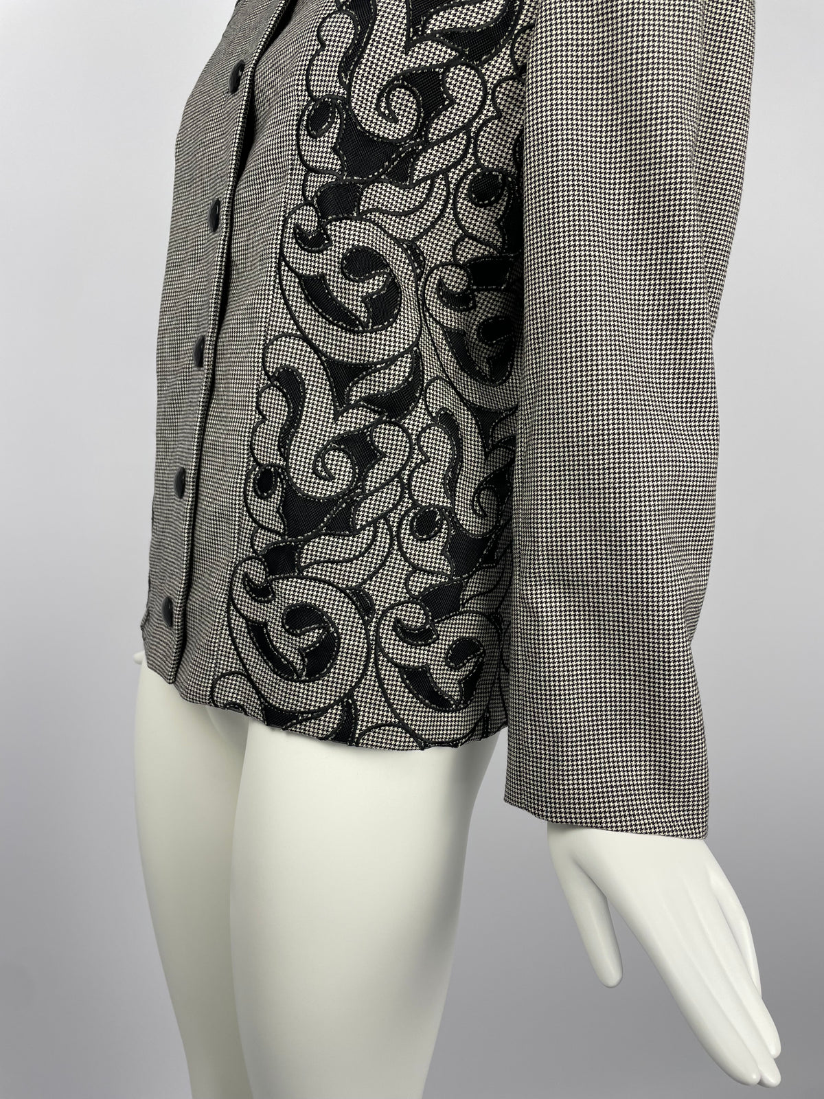 Gianni Versace Couture F/W 1989 tribal houndstood blazer