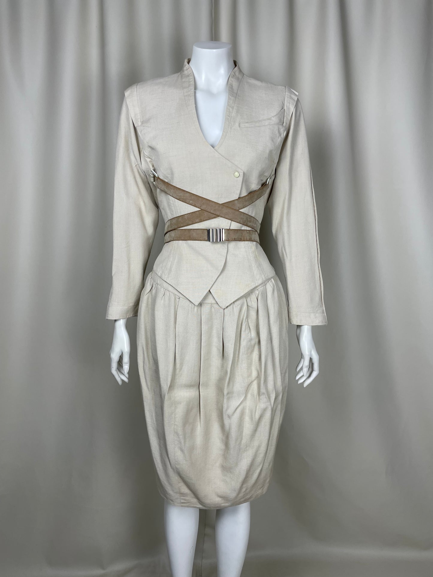 Thierry Mugler 1990’s Beige Bondage Space Suit (M)