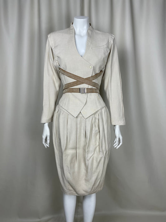 Thierry Mugler 1990’s Beige Bondage Space Suit (M)