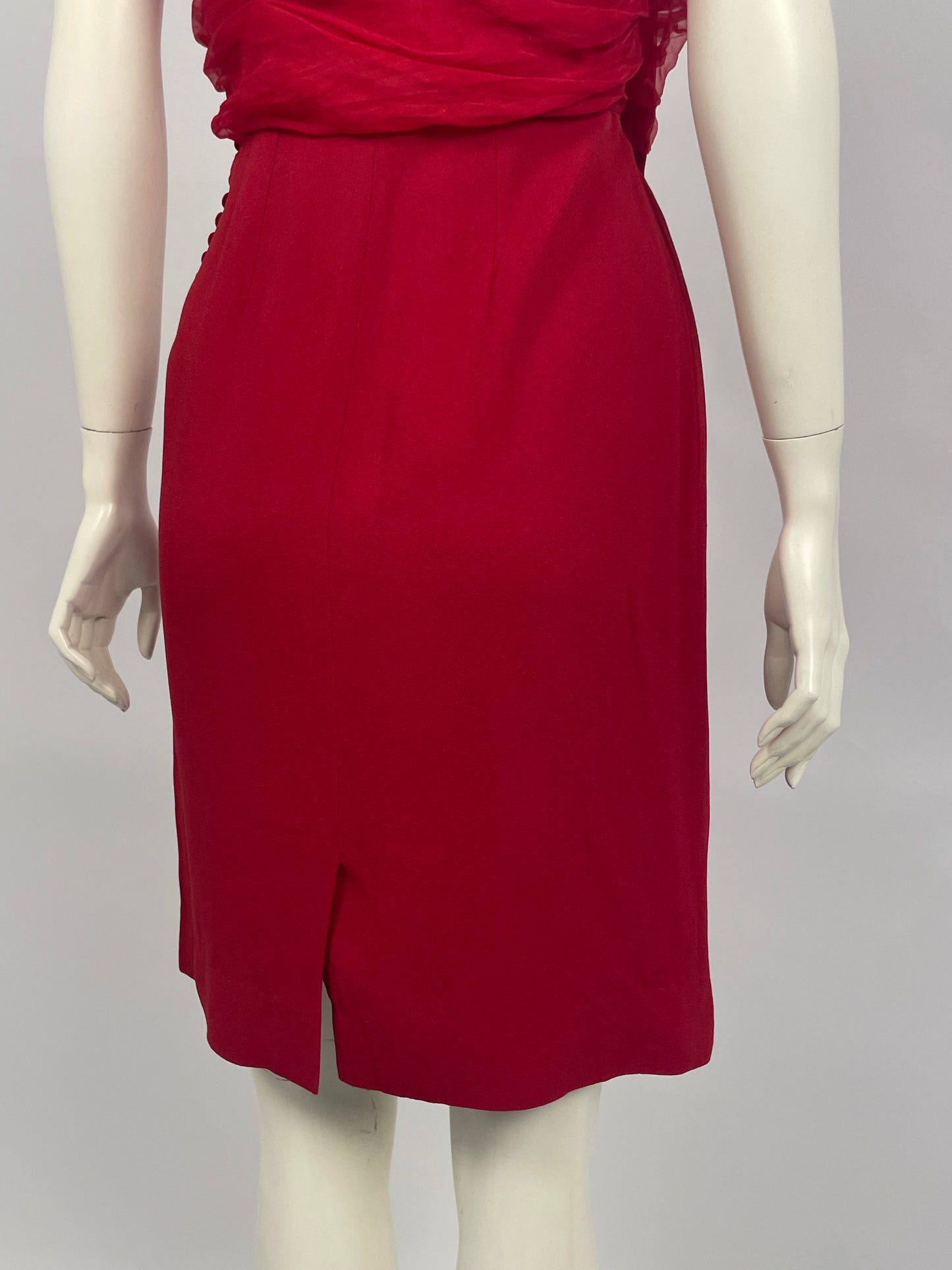 Dior Cruise 2011 red tulle top dress