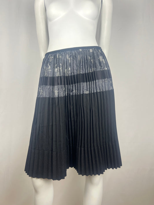 Jean Paul Gaultier Bull Print Pleated Skirt (S)