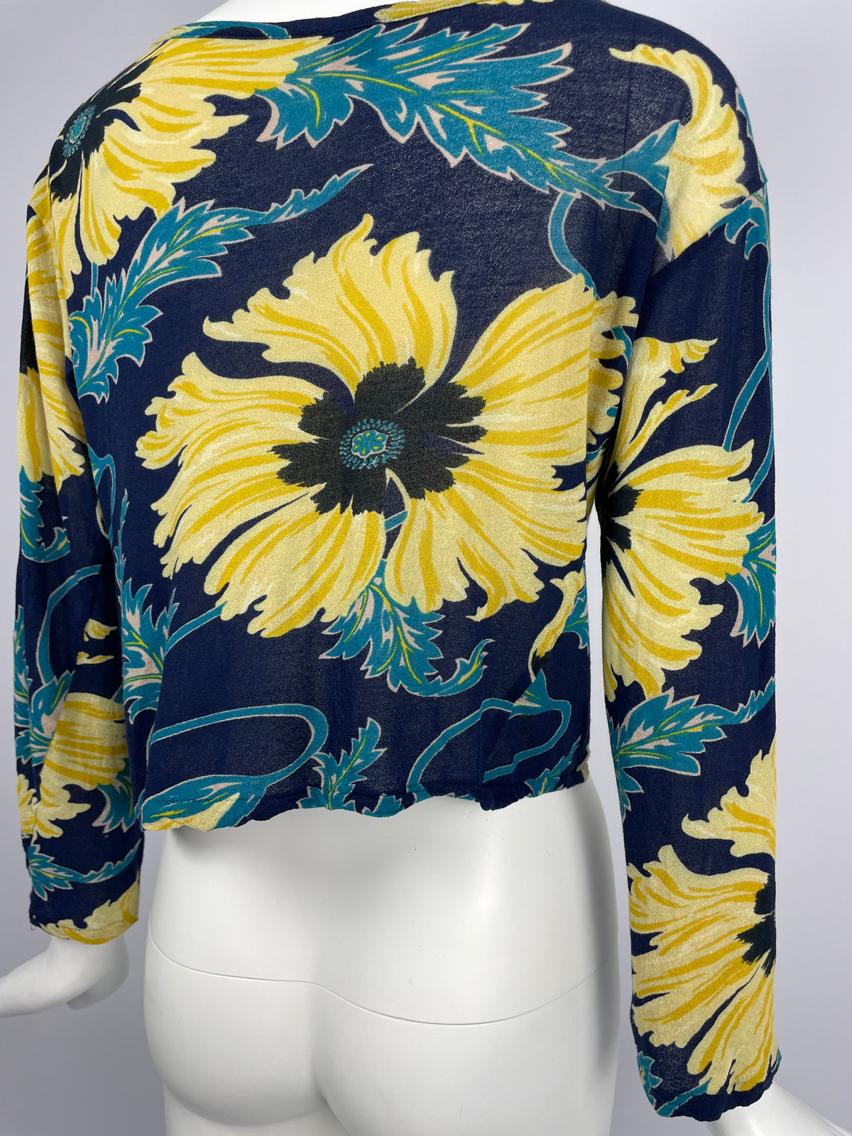 Yohji Yamamoto 2000's Floral print mesh top