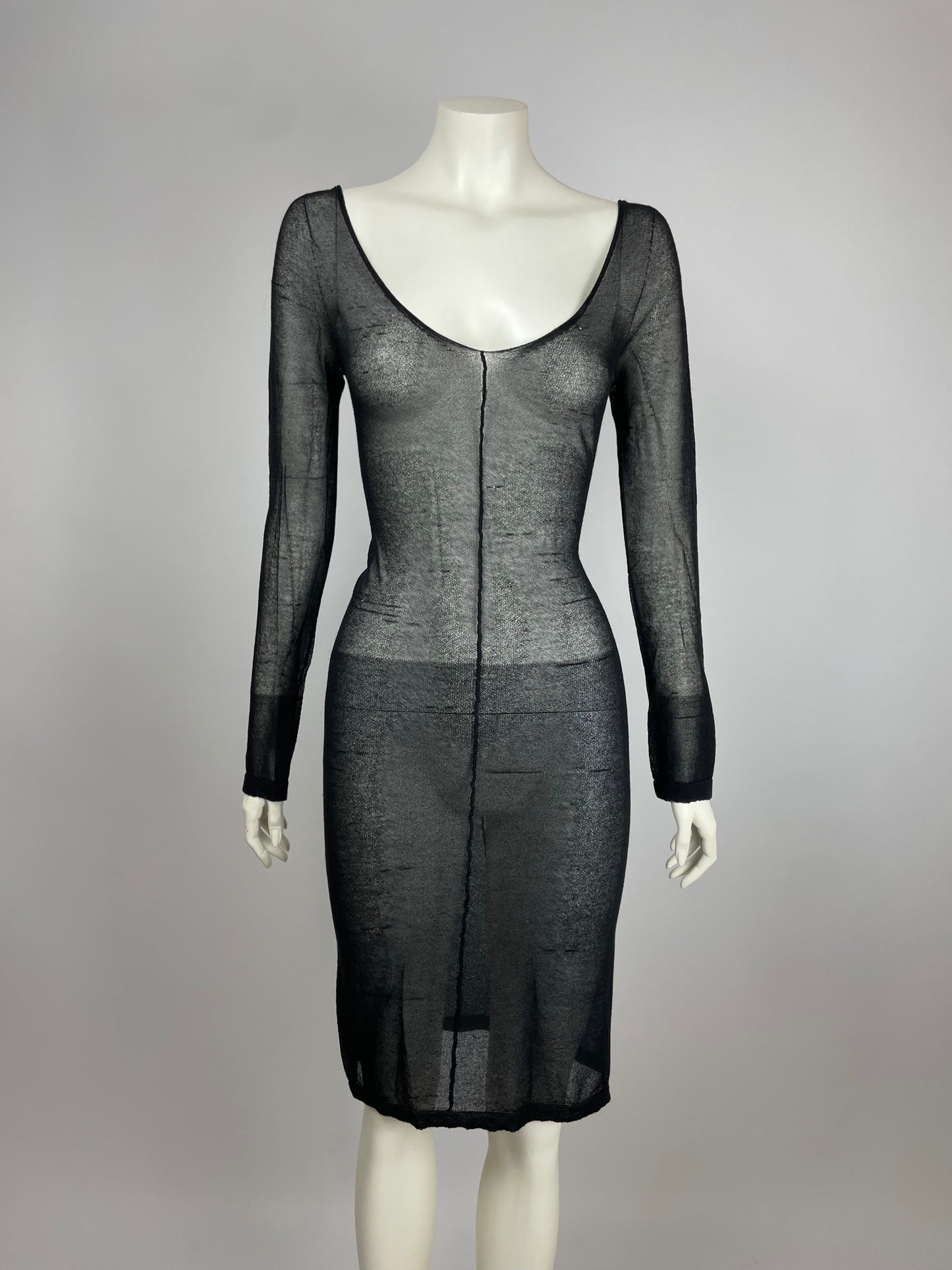 Dolce & Gabbana sheer mesh v neck dress