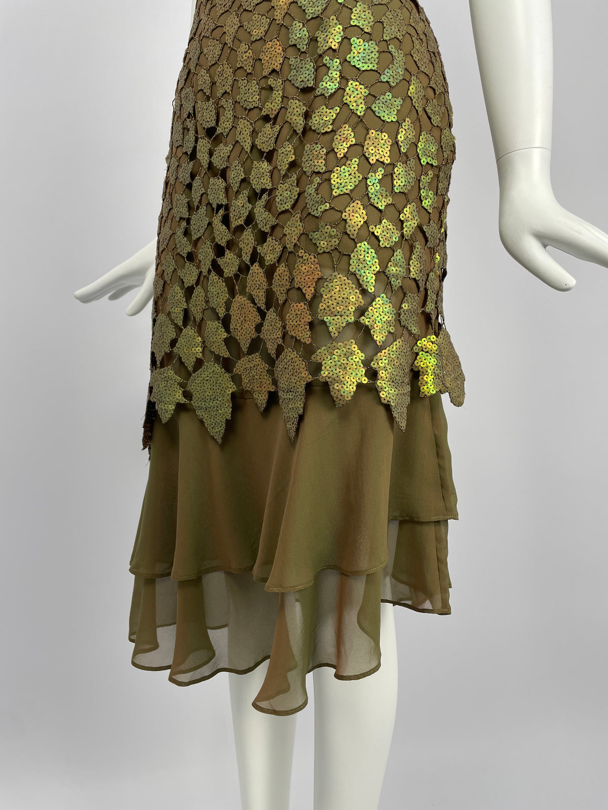 Georges Rech 1990's satin leaf dress