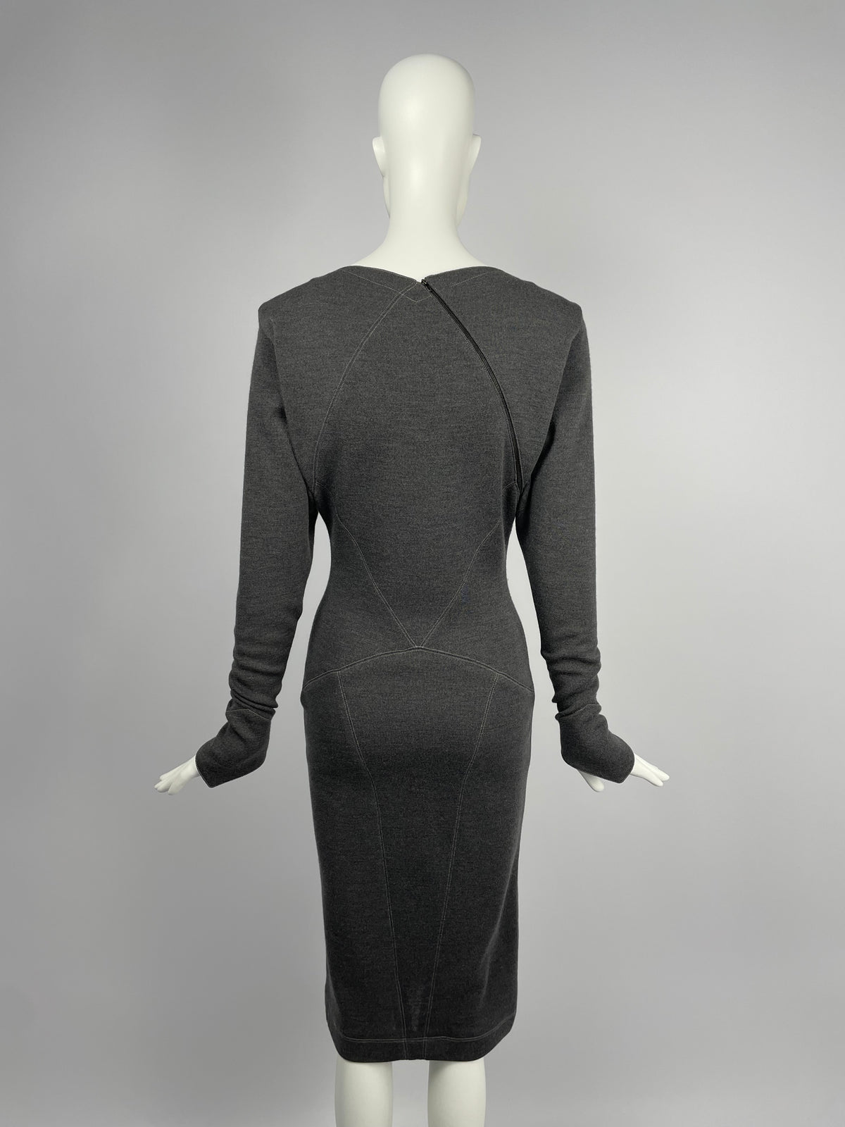 Alaia F/W 1983 asymmetrical zipper dress