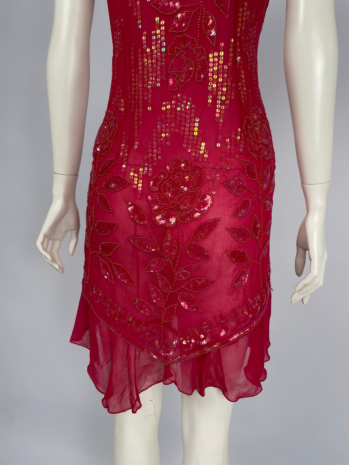 Blumarine 1990’s Red stones and sequins dress.