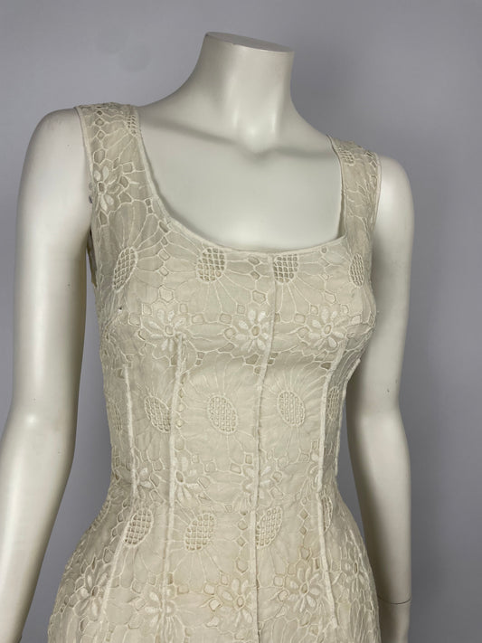 Dolce & Gabbana Cream Jacquard Lace Dress