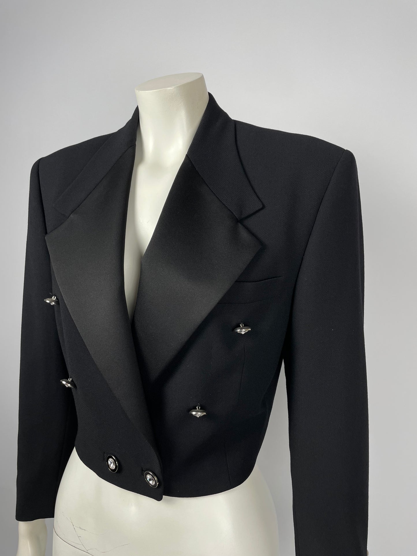 Gianni Versace S/S 1989 Cropped Tuxedo Blazer