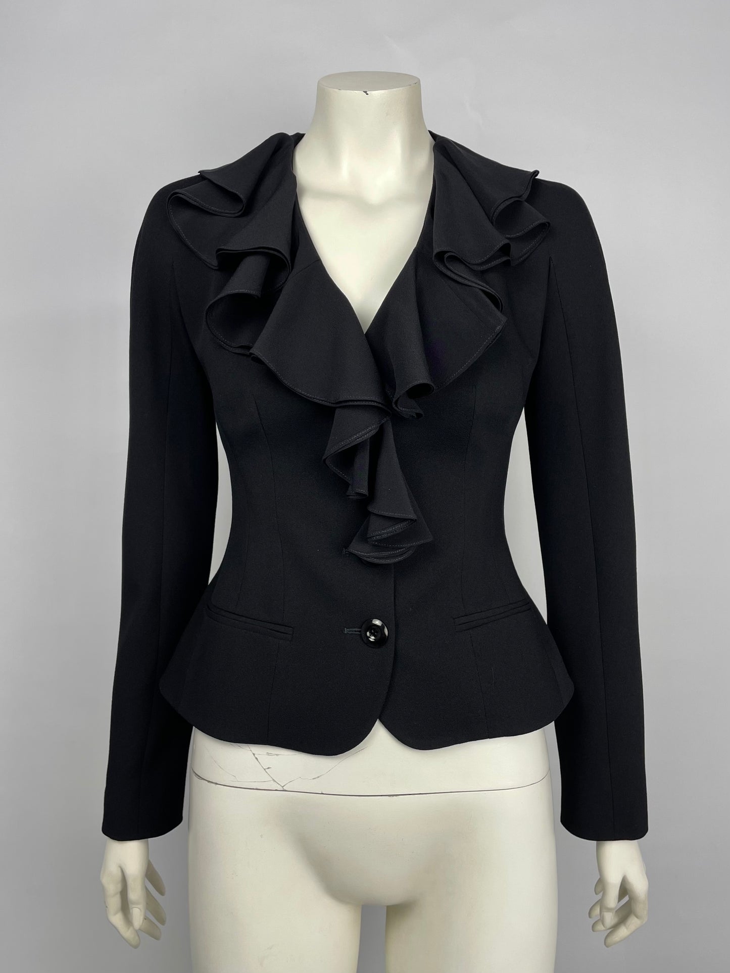 Dior by John Galliano S/S 2008 ruffle neckline bar jacket