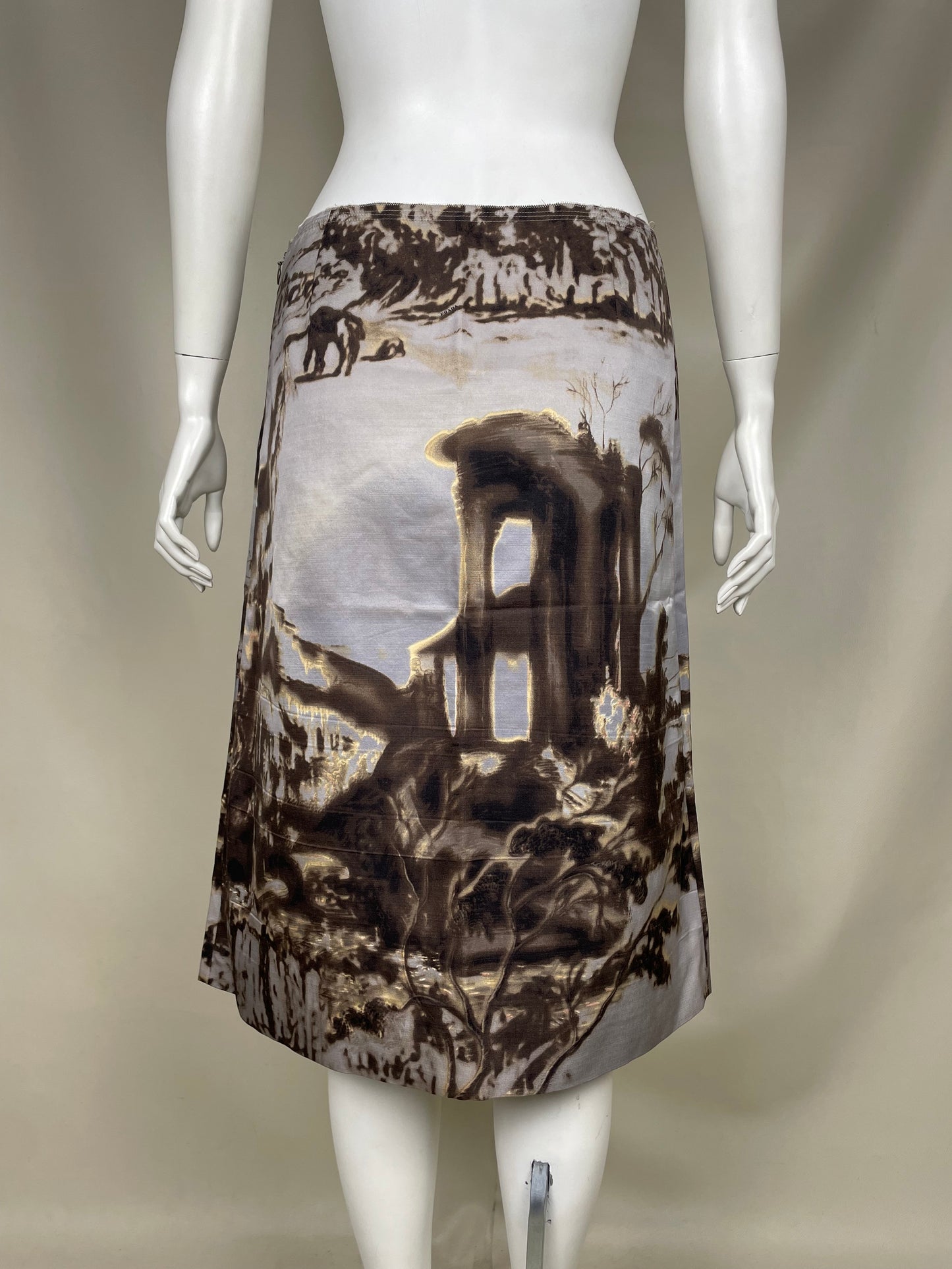 Prada F/W 2004 Printed Midi Skirt (S)