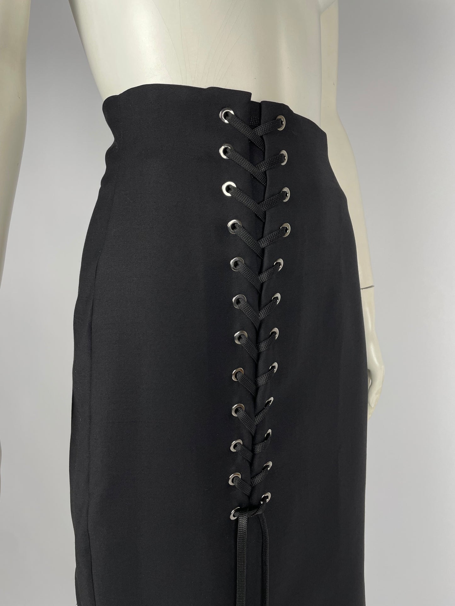 Dior by John Galliano bondage maxi skirt.
