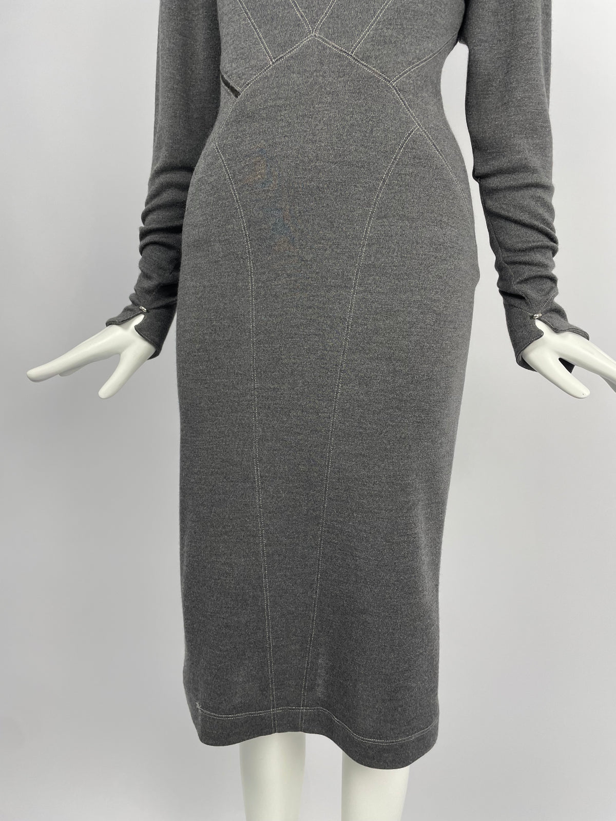 Alaia F/W 1983 asymmetrical zipper dress