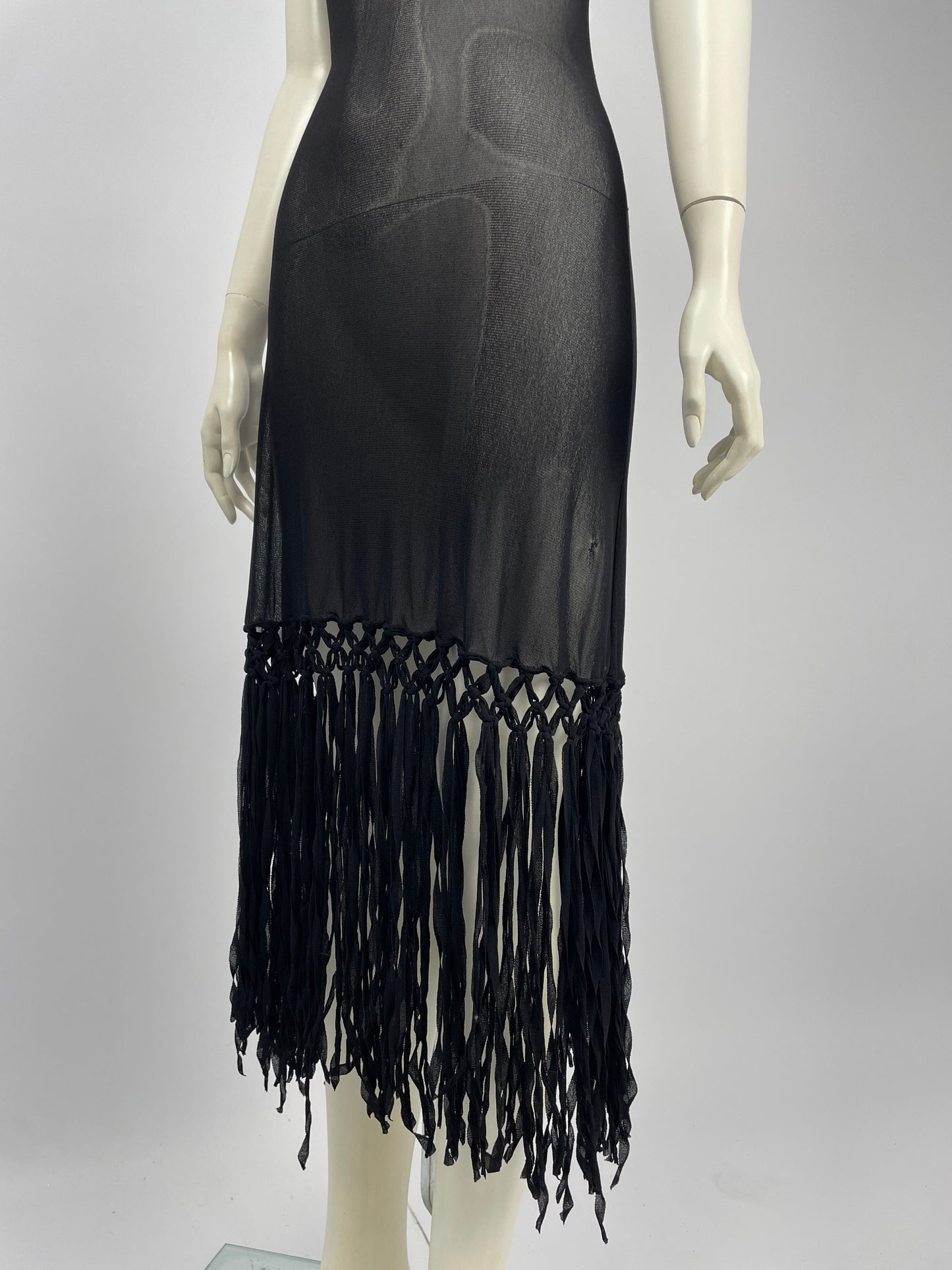 Jean Paul Gaultier 1990’s Fringes mesh maxi dress.