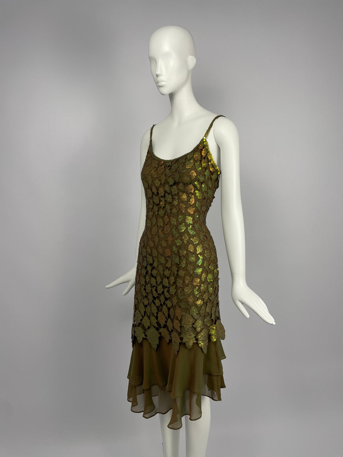 Georges Rech 1990's satin leaf dress