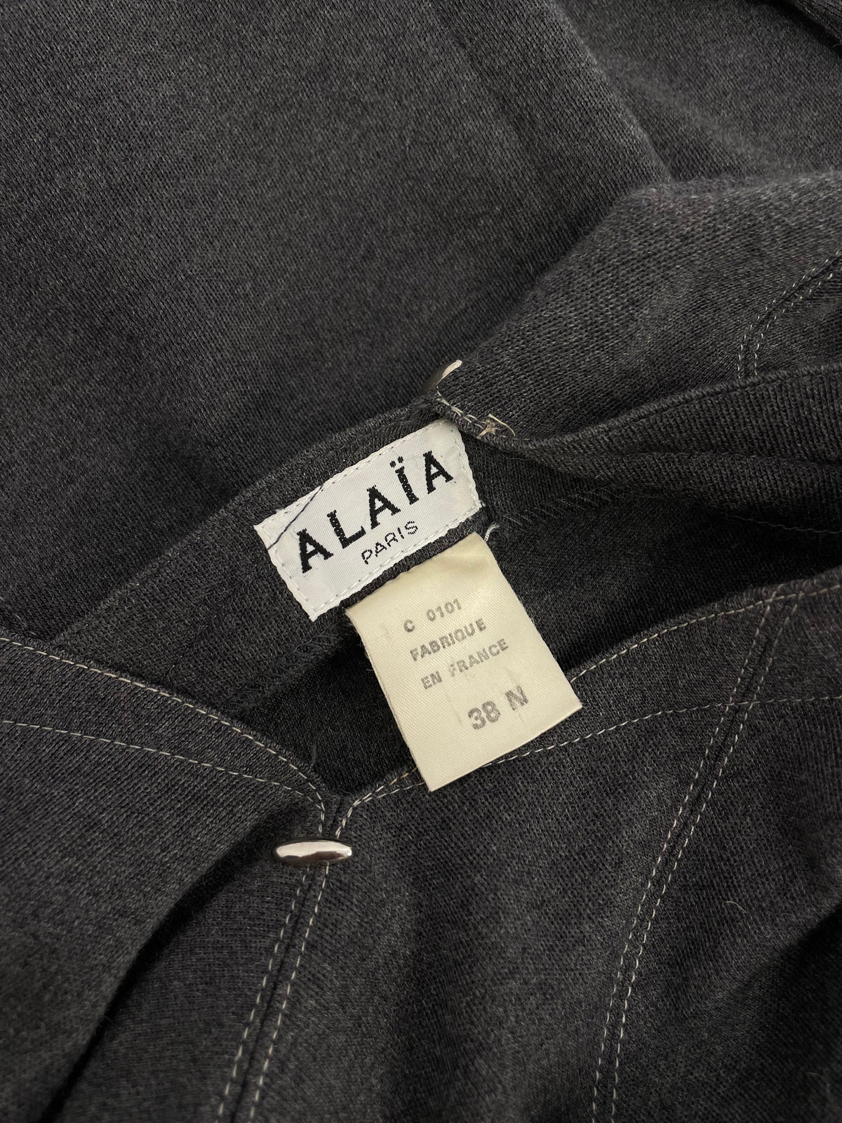 Alaia F/W 1983 asymmetrical zipper dress