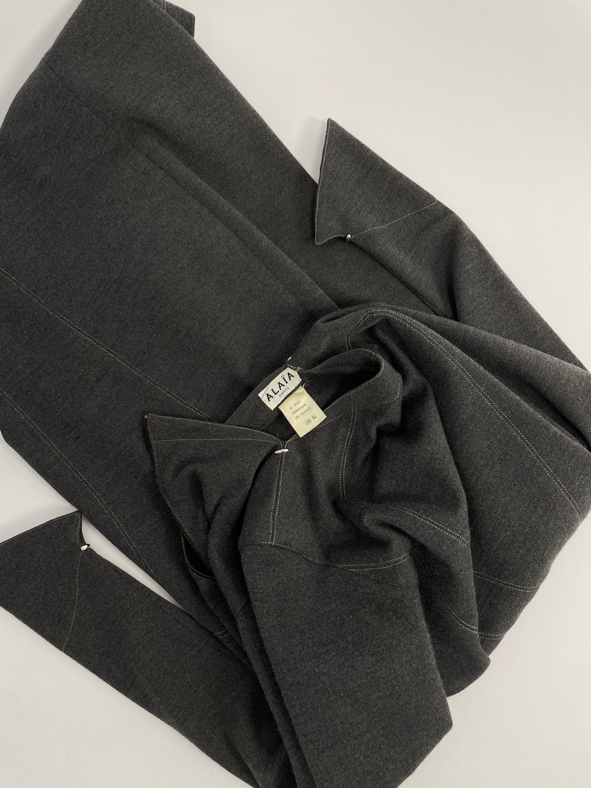 Alaia F/W 1983 asymmetrical zipper dress