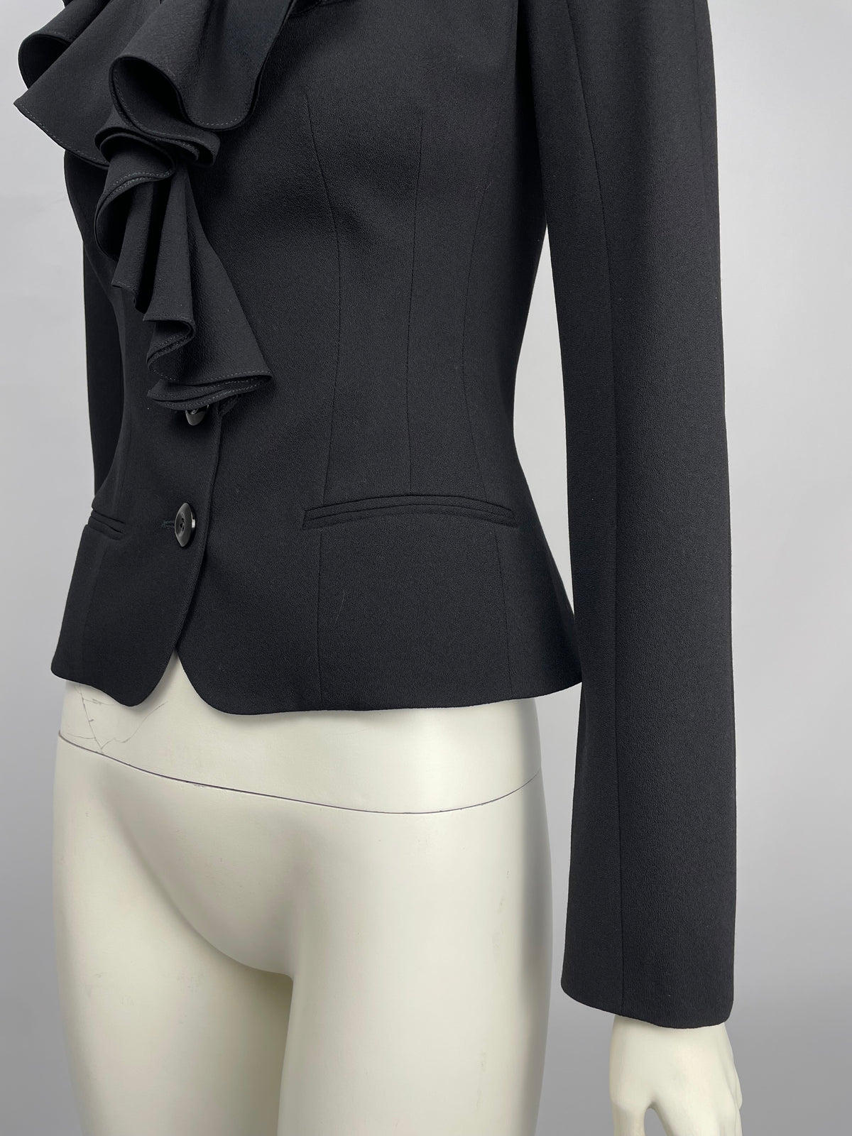 Dior by John Galliano S/S 2008 ruffle neckline bar jacket