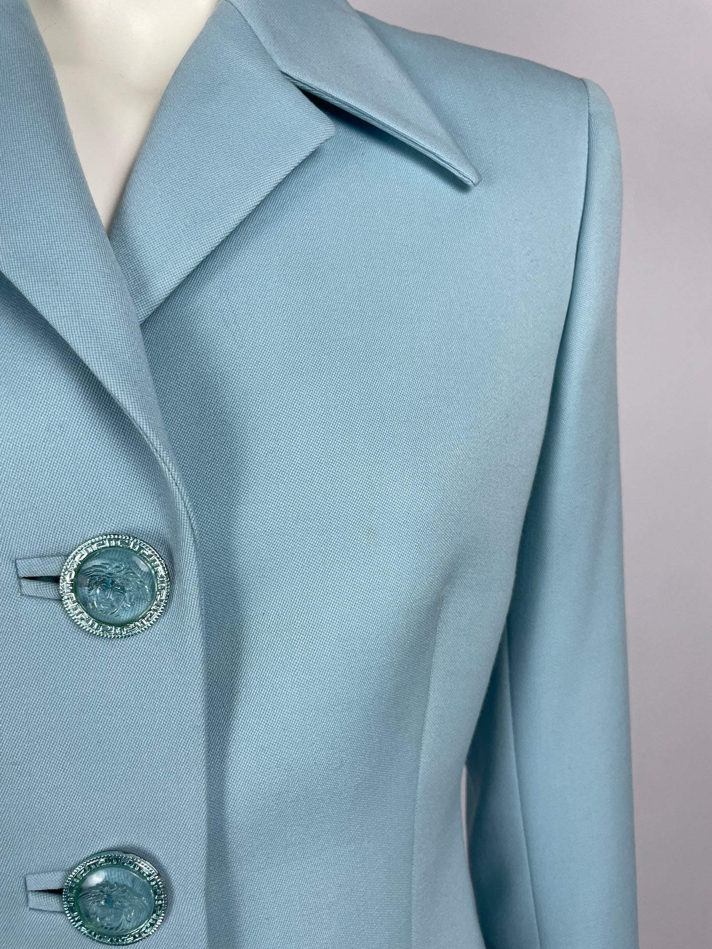 Gianni Versace Couture F/W 1995 Pastel Blue Suit