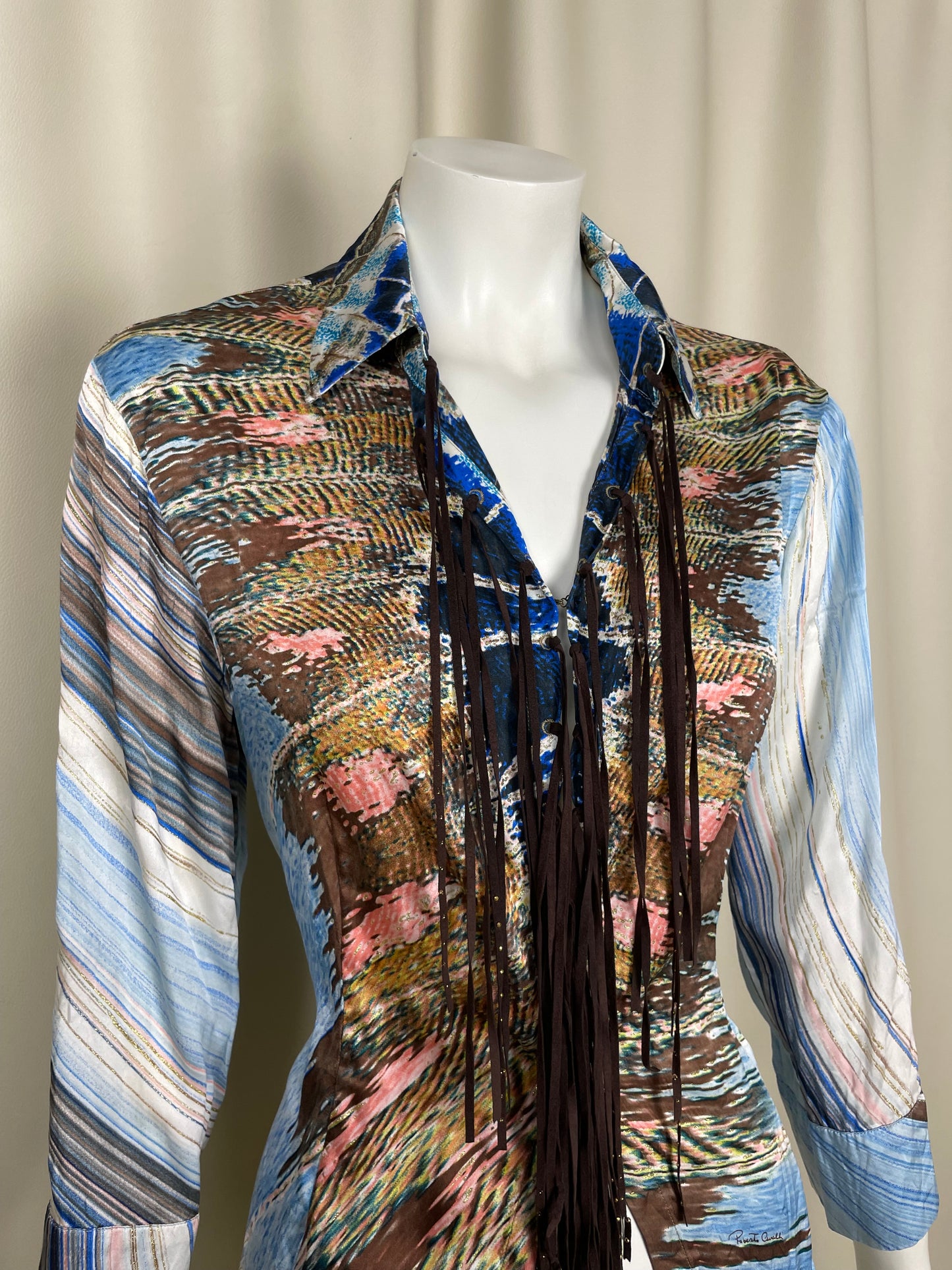 Roberto Cavalli S/S 2004 Silk Printed Chemise (M)