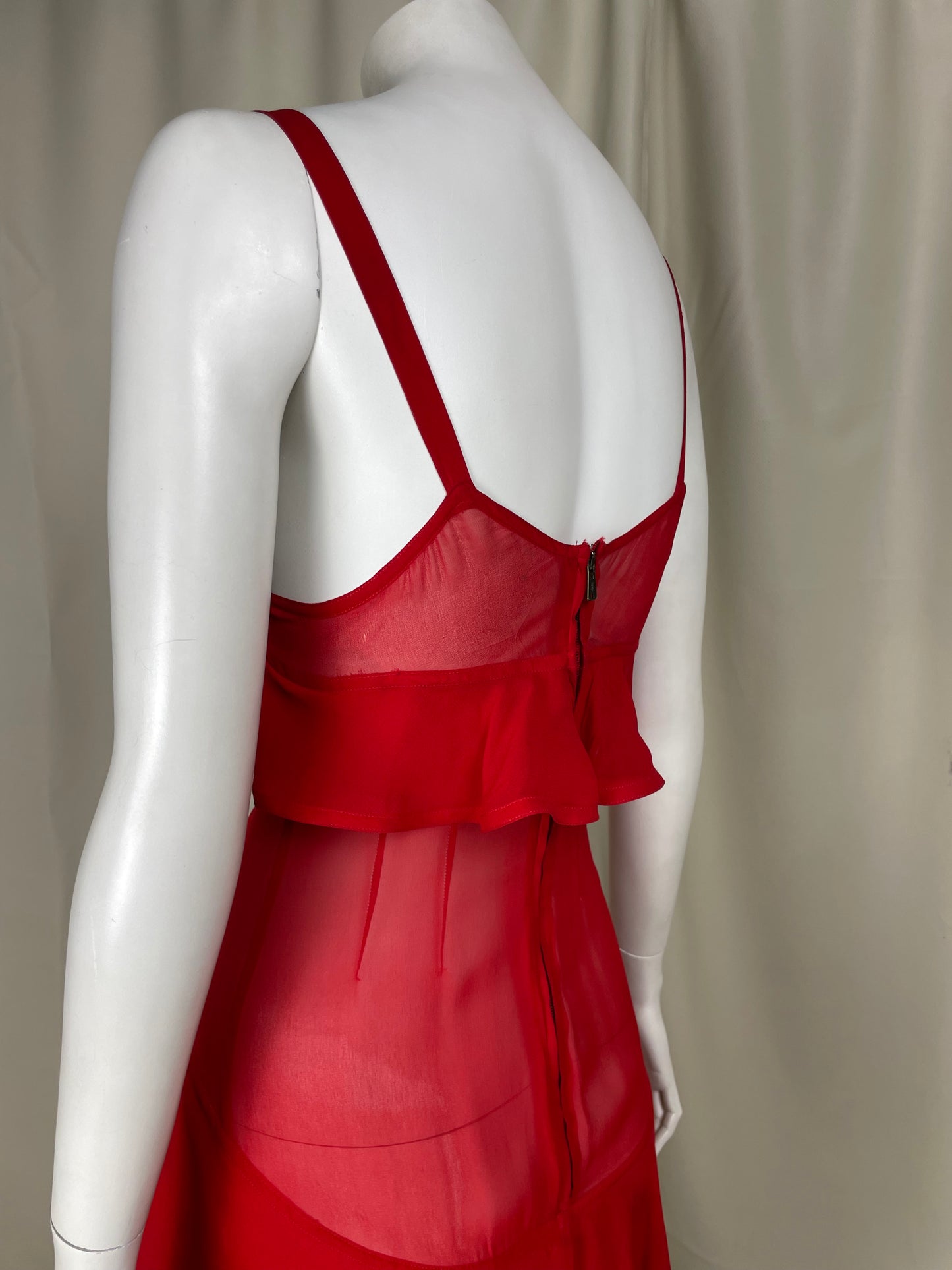 Saint Laurent by Tom Ford F/W 2003 Ruffle Maxi Dress (XS)