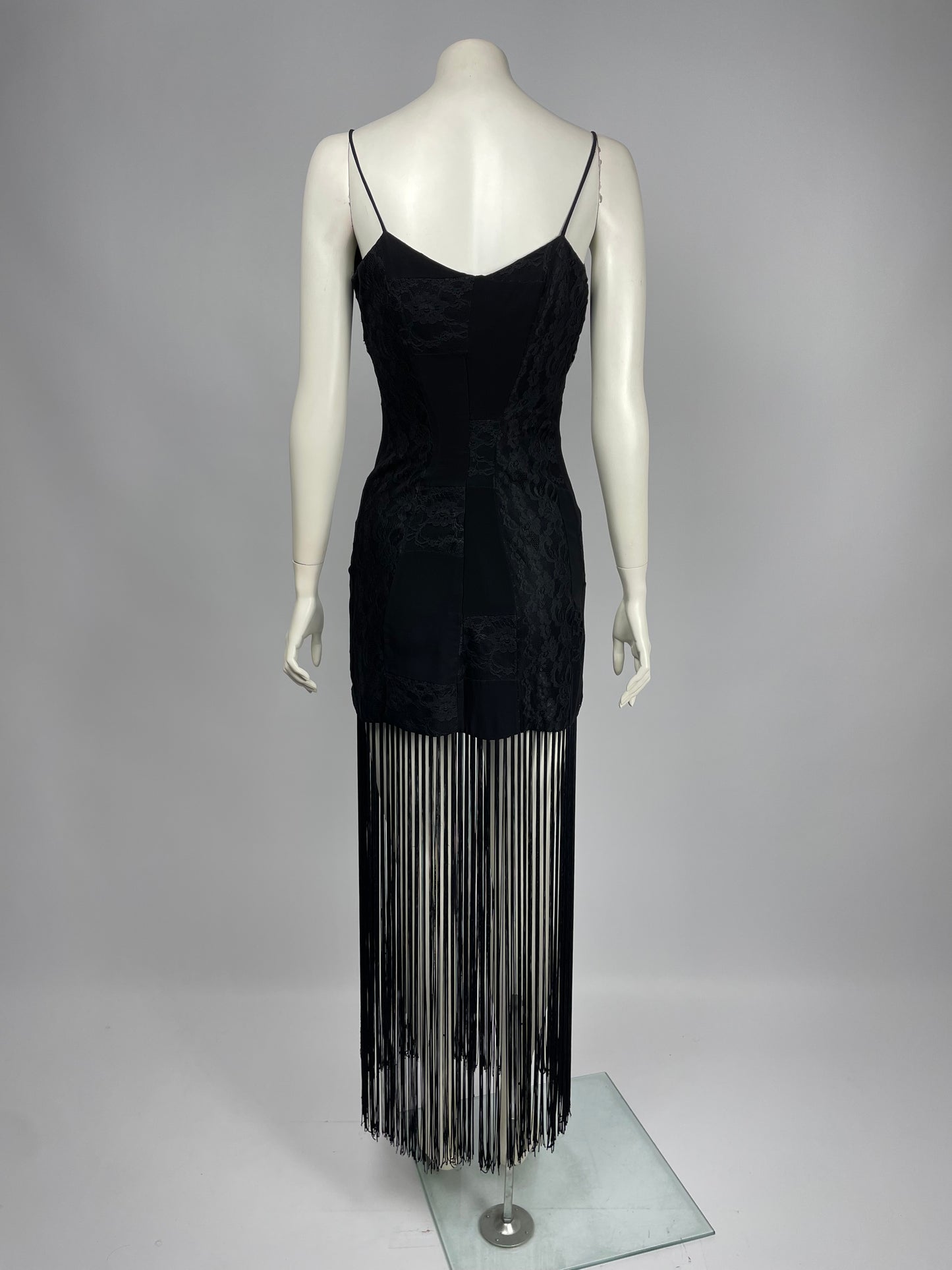 Dolce & Gabbana F/W 1993 Fringes And lace maxi dress.