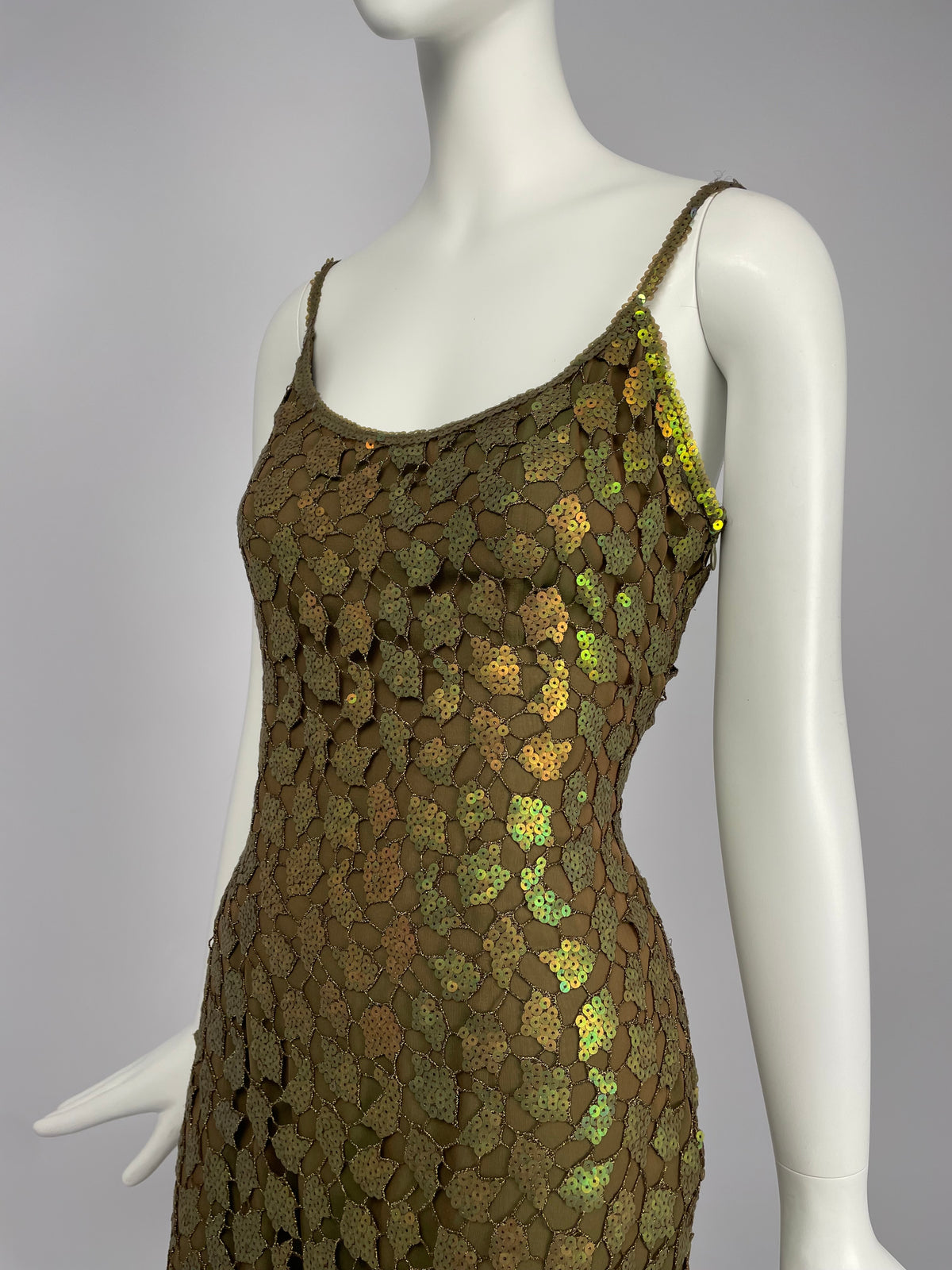 Georges Rech 1990's satin leaf dress