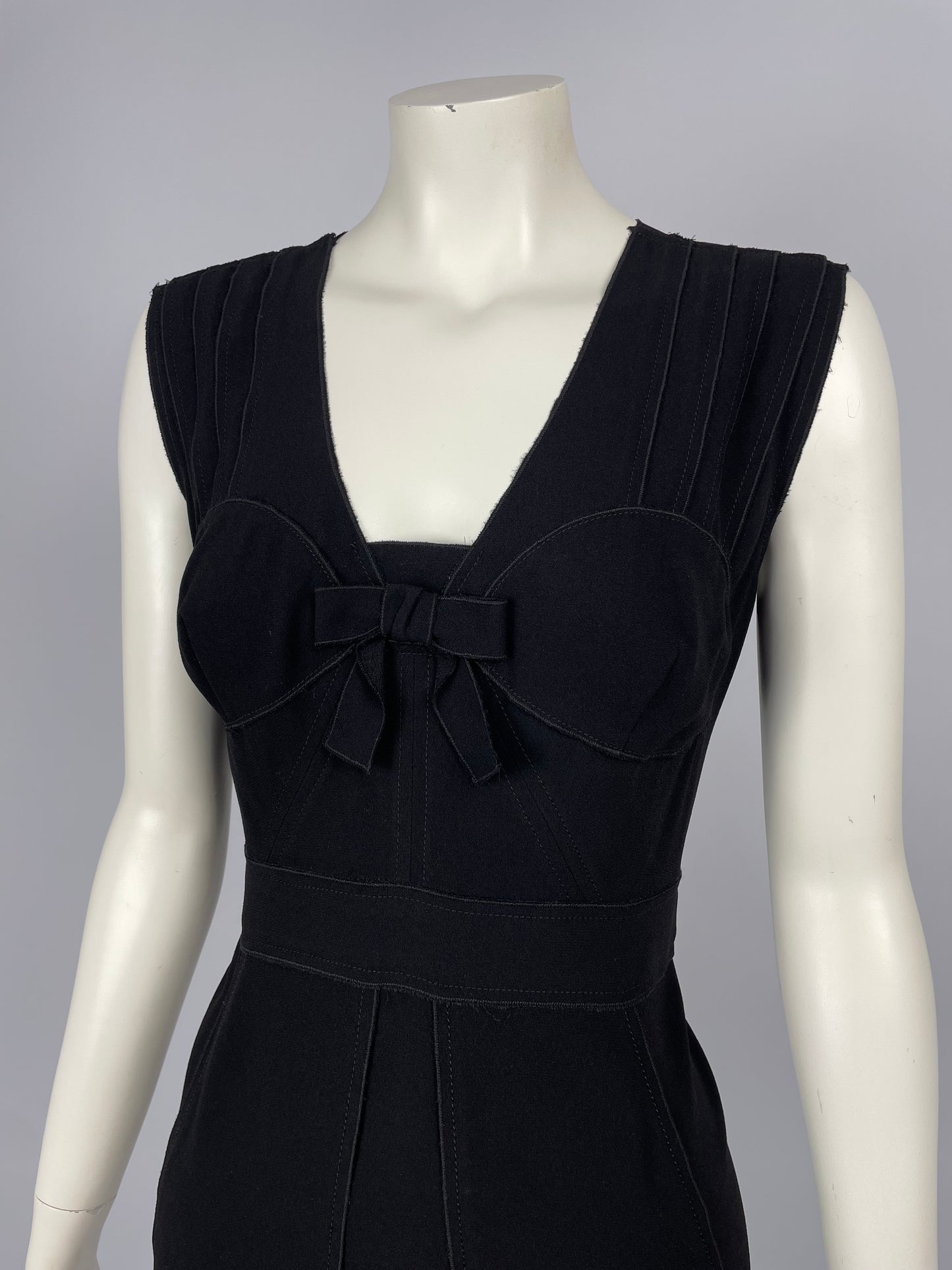 Prada 2008 V - neck deconstructed dress.