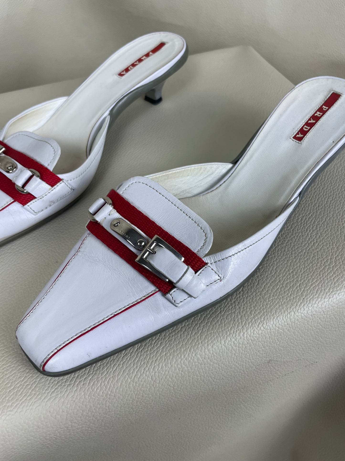 Prada 2000’s Kitten Heel Sandals (37)