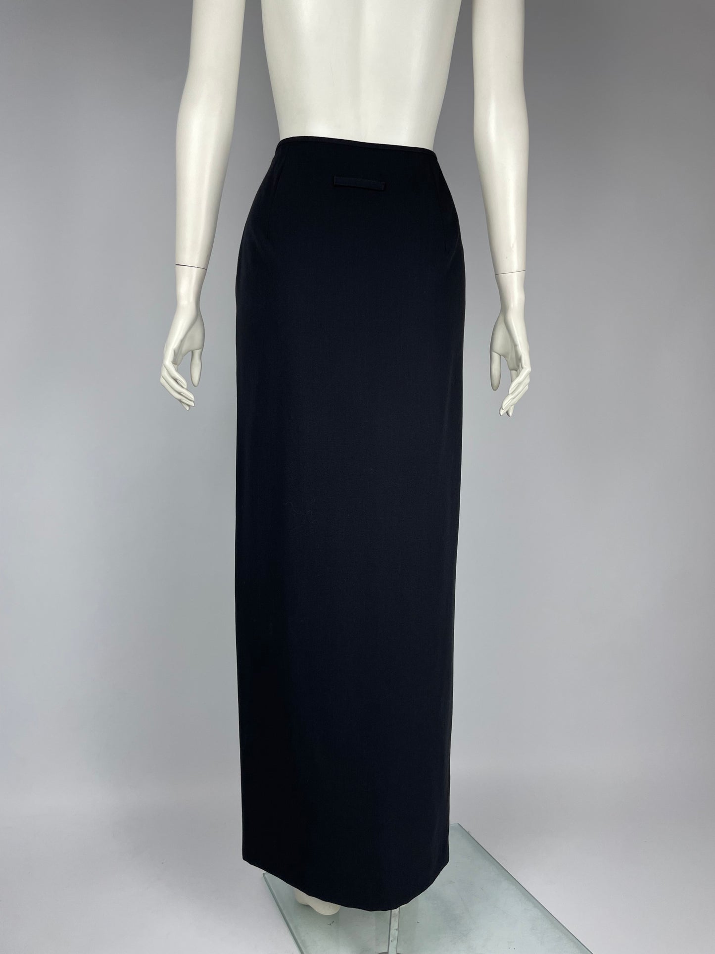 Jean Paul Gaultier wool button up maxi skirt