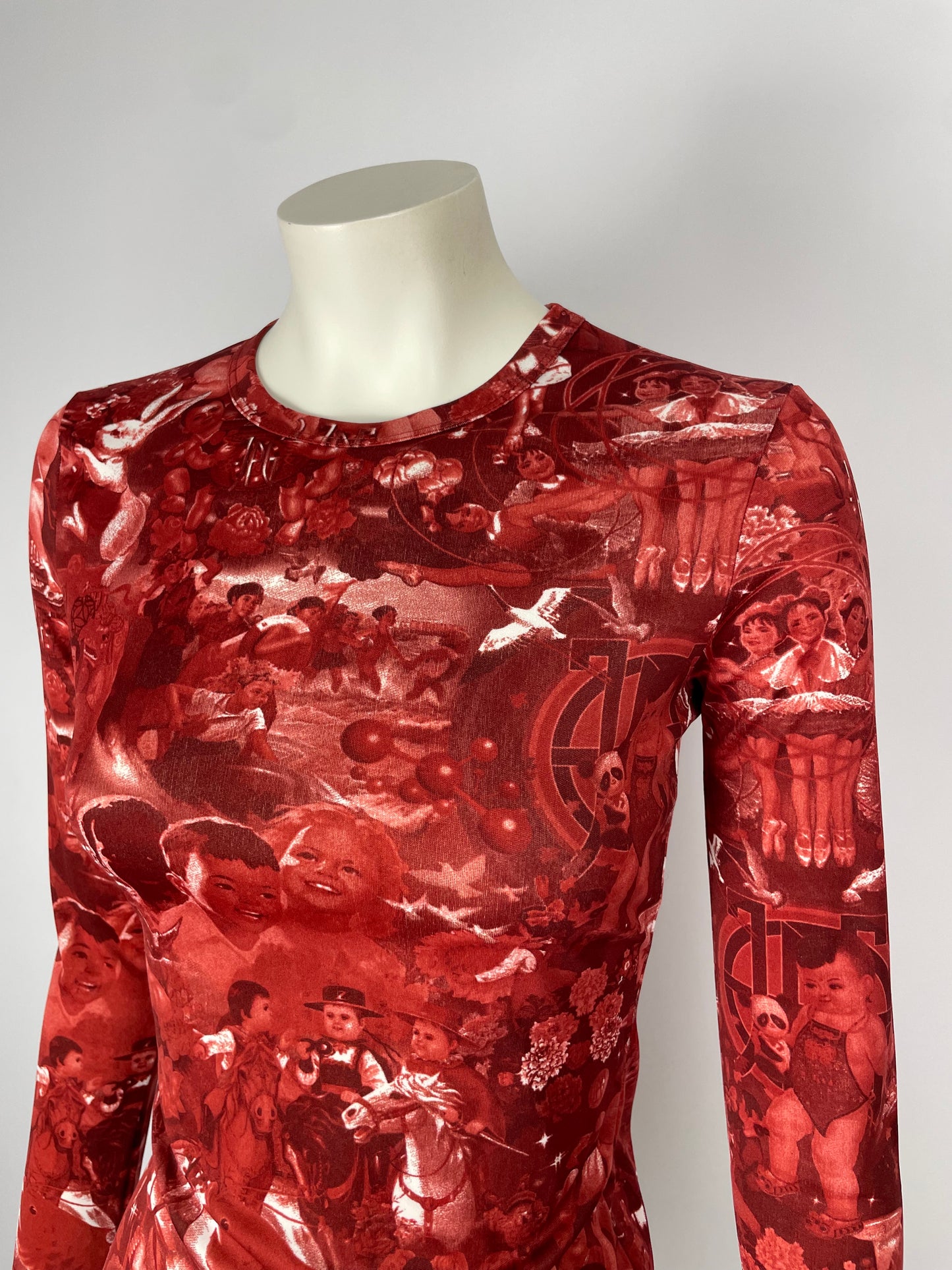 Jean Paul Gaultier Chinese Print Mesh Top
