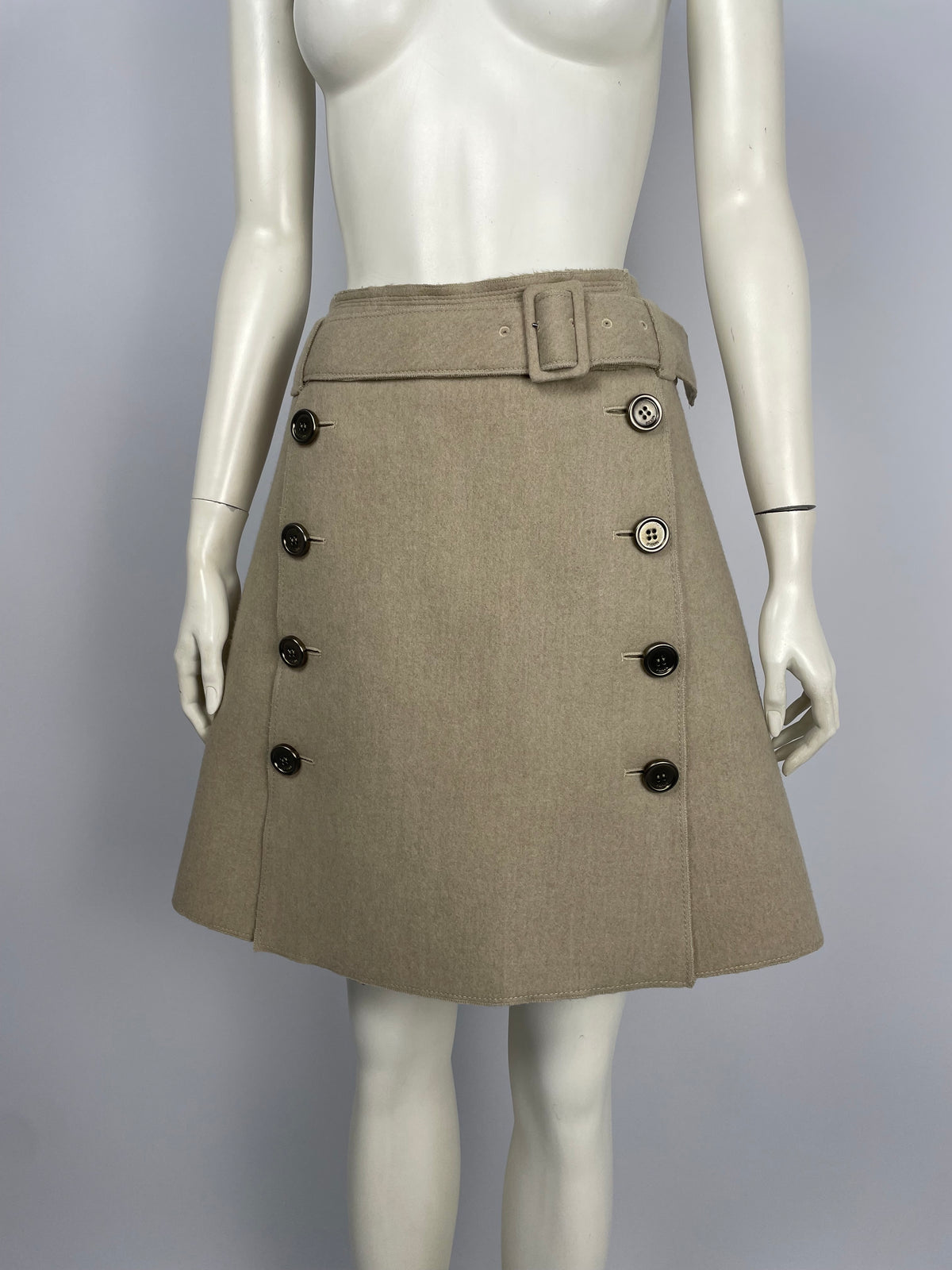 Prada 2006 wool belt mini skirt