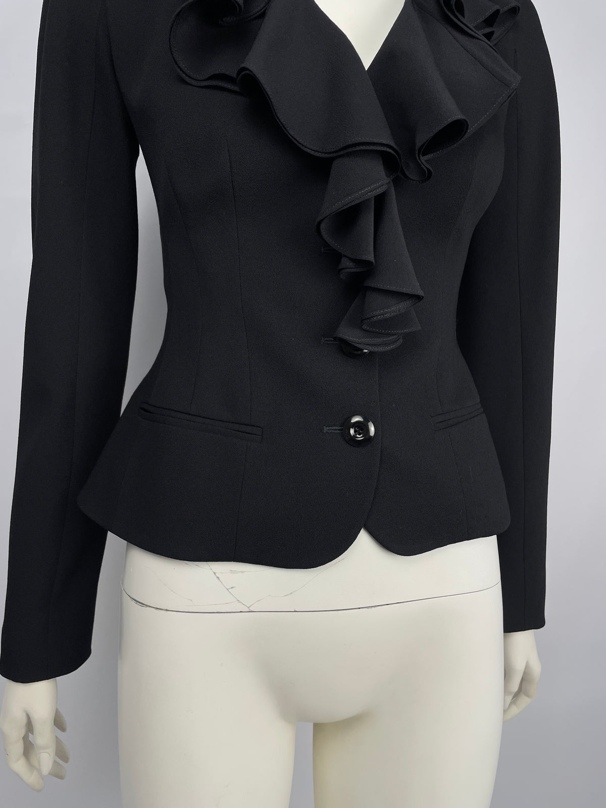 Dior by John Galliano S/S 2008 ruffle neckline bar jacket