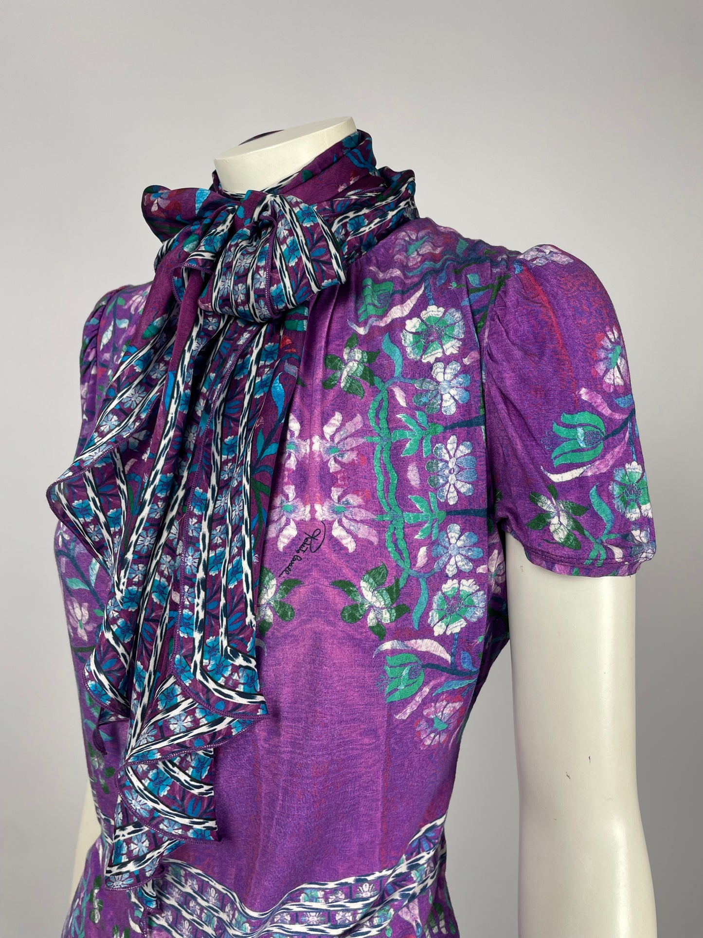 Roberto Cavalli 2008 flower print scarf blouse