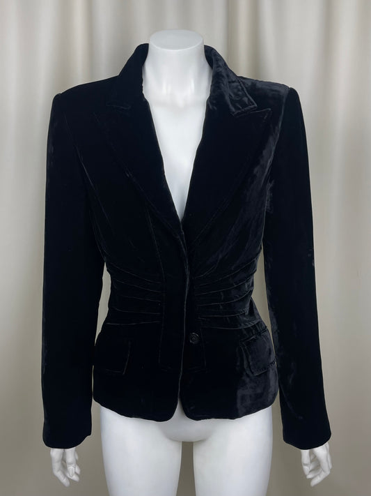 Gucci by Tom Ford F/W 2004 Velour Pleated Blazer (M)