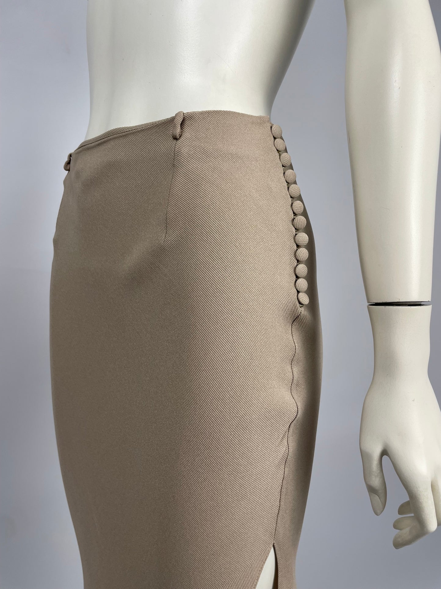 Dior by John Galliano S/S 2001 beige midi skirt