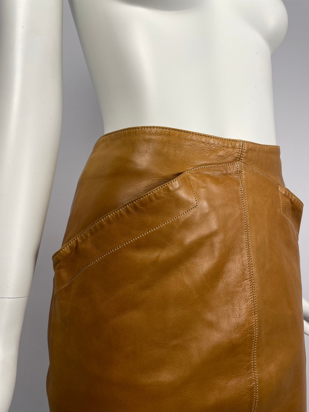 Claude Montana 1980's Ideal Cuirs leather skirt