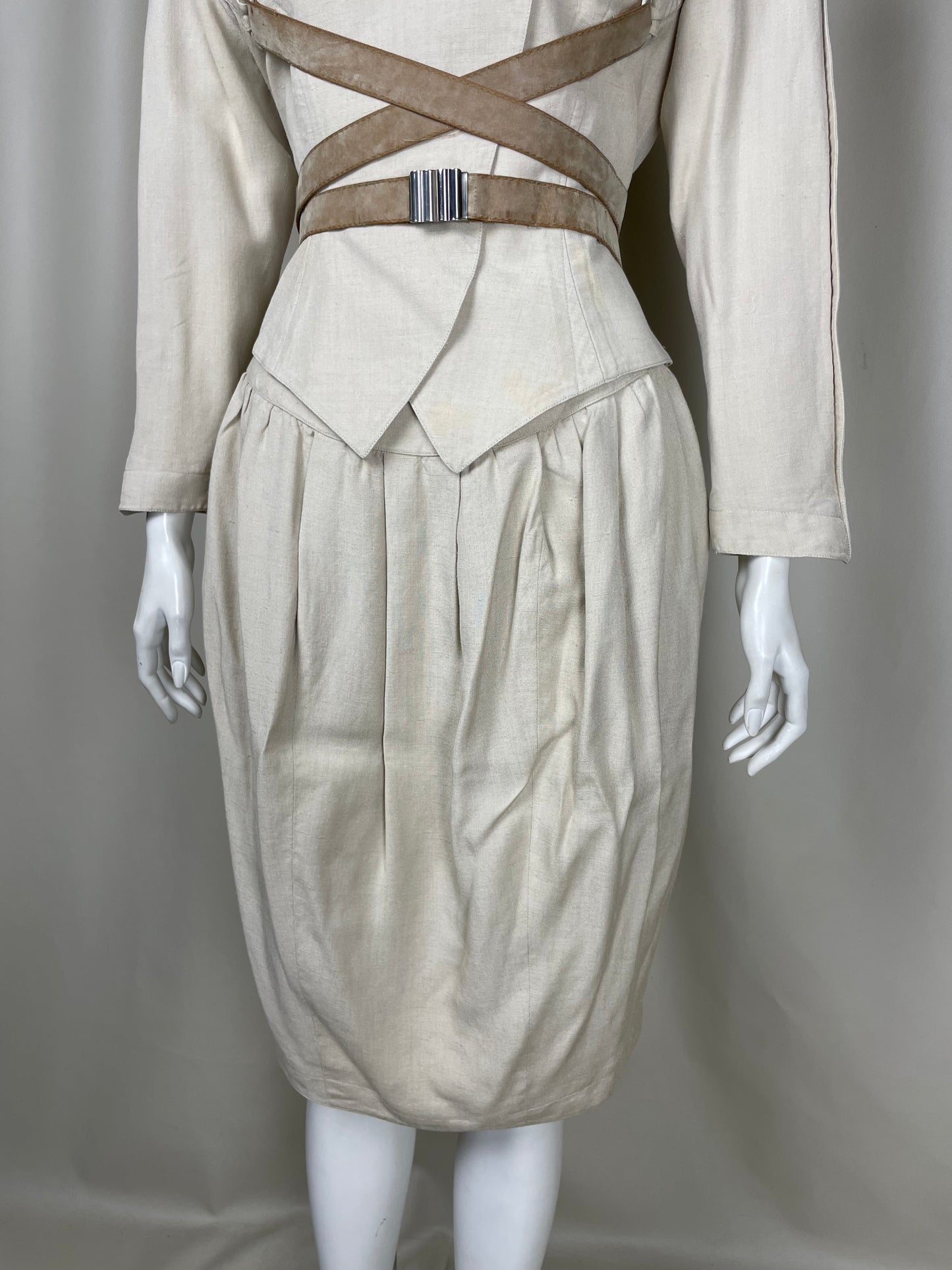 Thierry Mugler 1990’s Beige Bondage Space Suit (M)