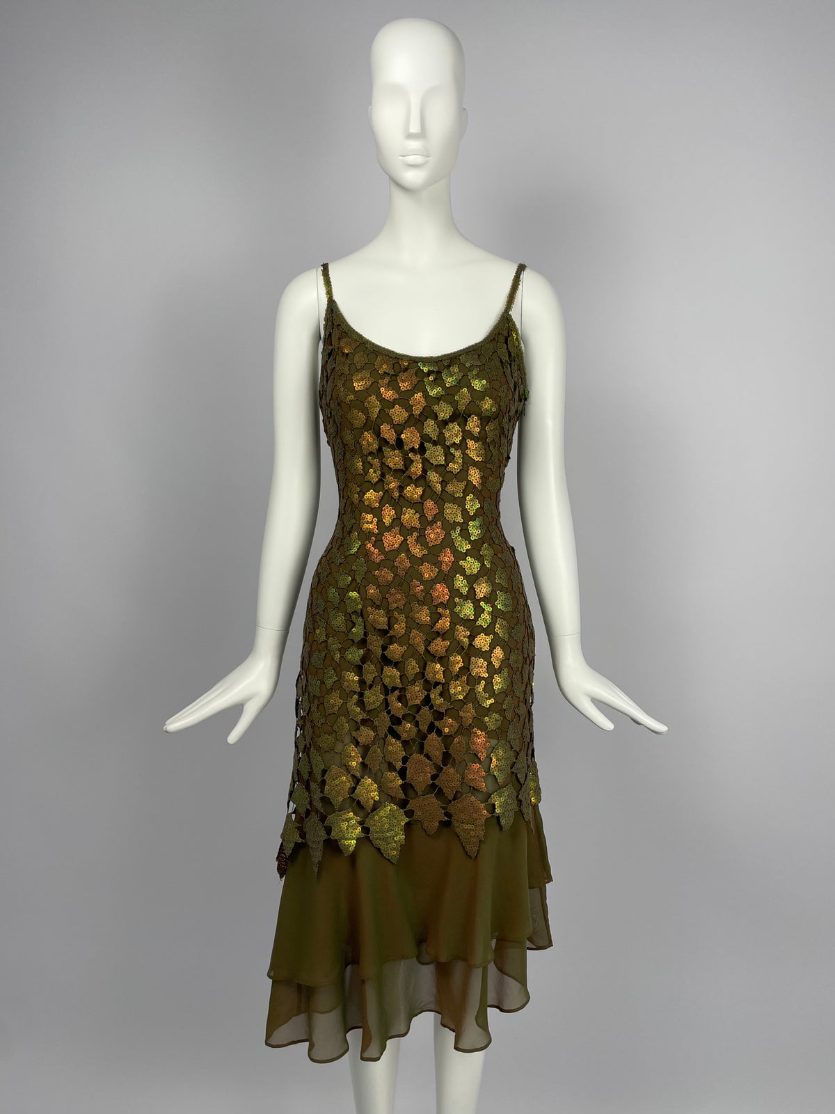 Georges Rech 1990's satin leaf dress