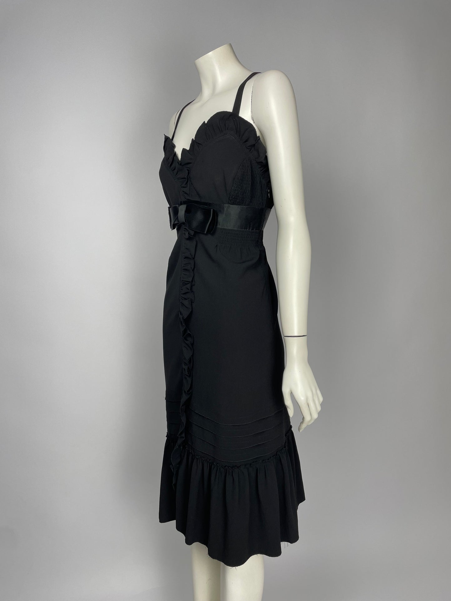 Prada black ruffle dress