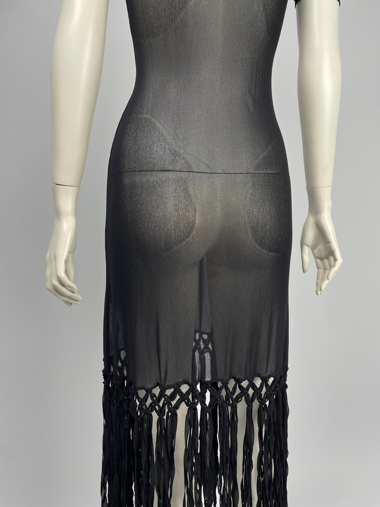 Jean Paul Gaultier 1990’s Fringes mesh maxi dress.
