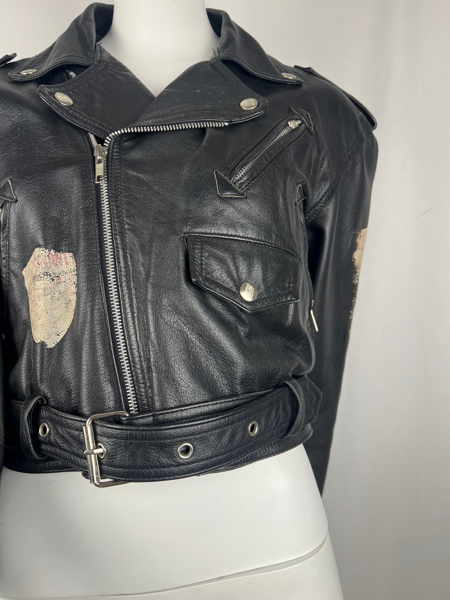 Junior Gaultier biker Leather Jacket (M)