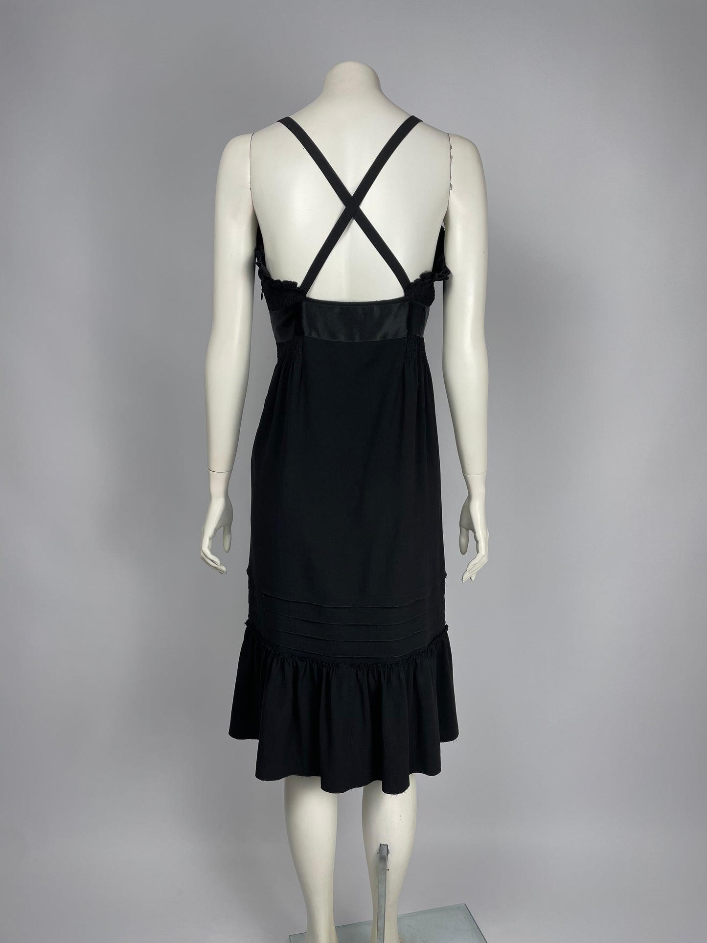 Prada black ruffle dress