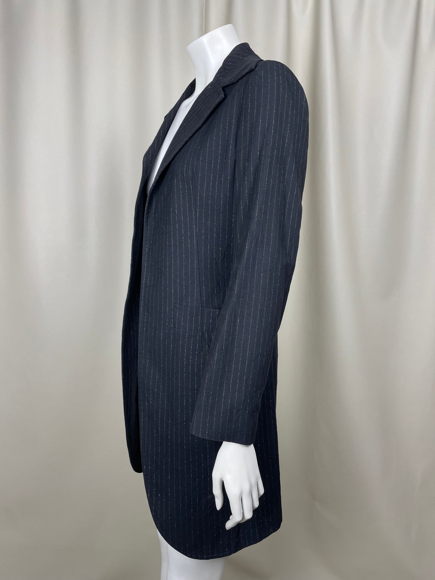 Yohji Yamamoto Pinstripe Long Blazer (M)