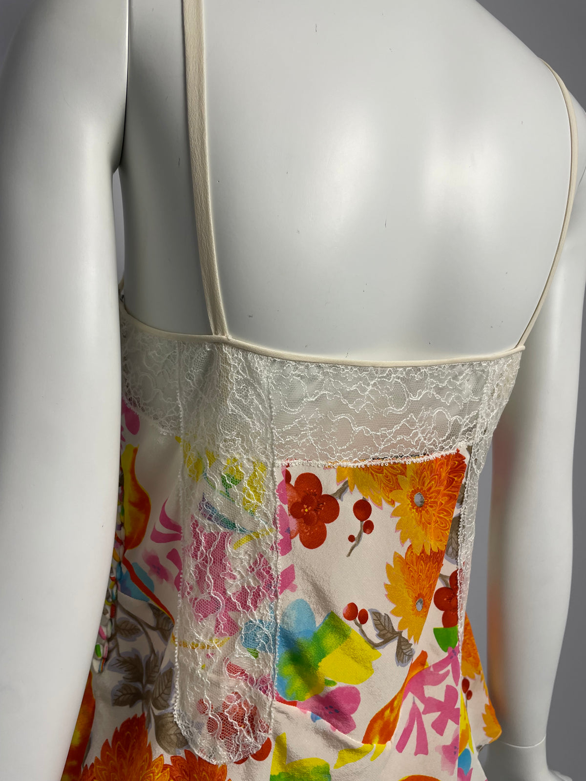 Dior by John Galliano S/S 2006 flower print cut silk top