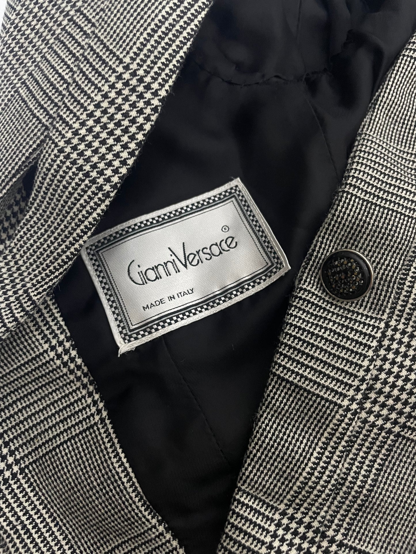 Gianni Versace F/W 1989 Houndstooth Cropped Blazer